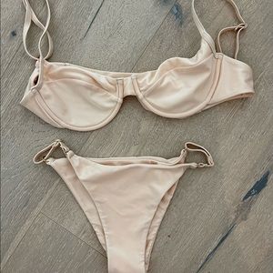 Monday swimwear - pale cream/blush bikini